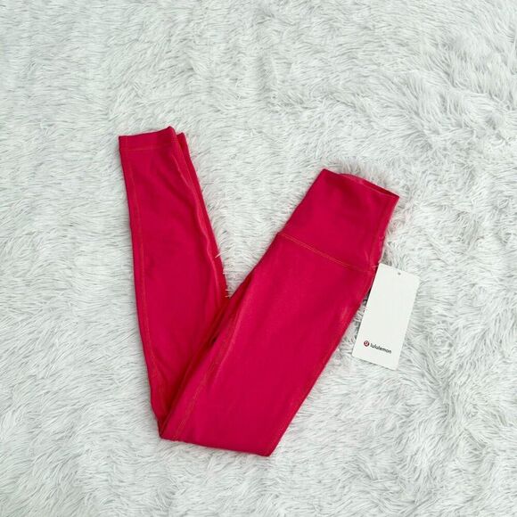 Women Lululemon Align High-Rise Pant 28" Pink Lychee Size 0 - Picture 2 of 10